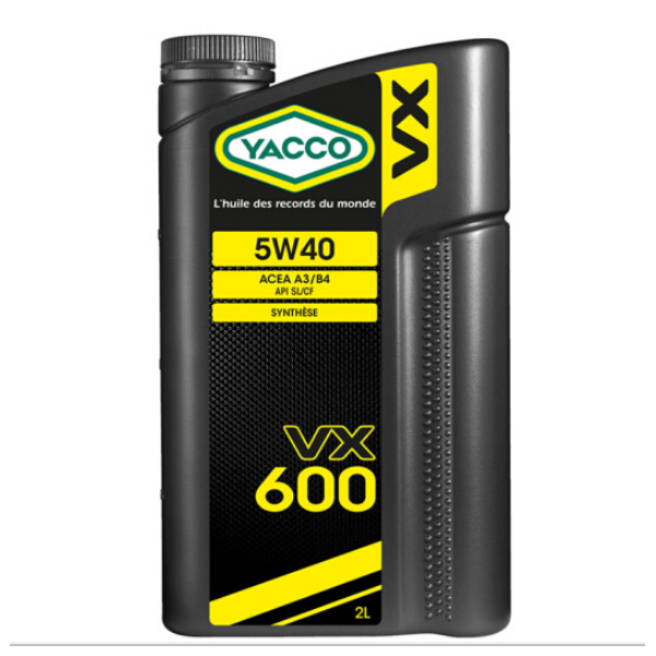 法国原瓶进口YACCO机油  全合成VX-600 5W-40 Sl级 2L